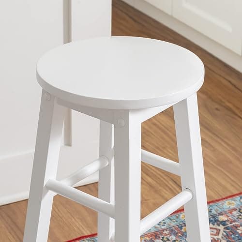 Zeke White 24" Counter Stool with Round Seat by Linon thumbnail 4