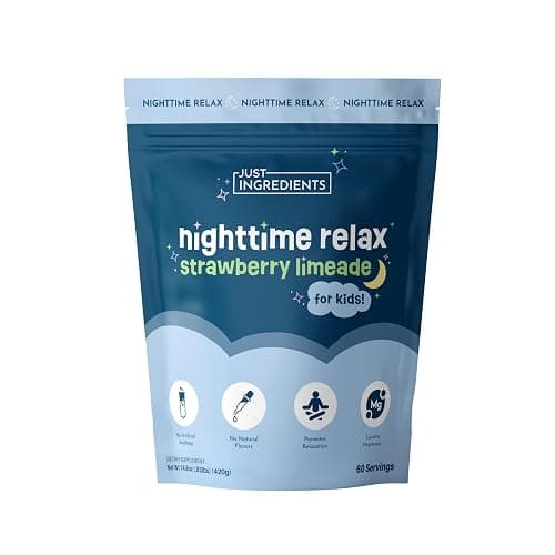 Kids Nighttime Relax Drink Mix β Strawberry Limeade Flavor β 60 Servings | Magnesium, Tart Cherry & L-Theanine | Supports Evening Calm, Relaxation & Restful Sleep* - Image 1