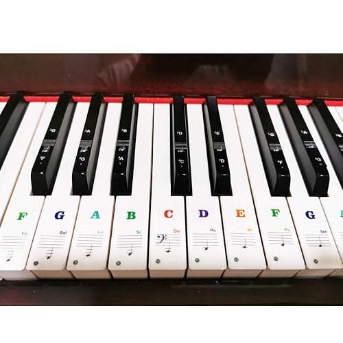 Piano Keyboard Stickers for 88/61/54/49/37 Key, Bold Large Letter Piano Stickers for Learning, Removable Piano Keyboard Letters, Notes Label for Beginners and Kids, Multicolor thumbnail 6