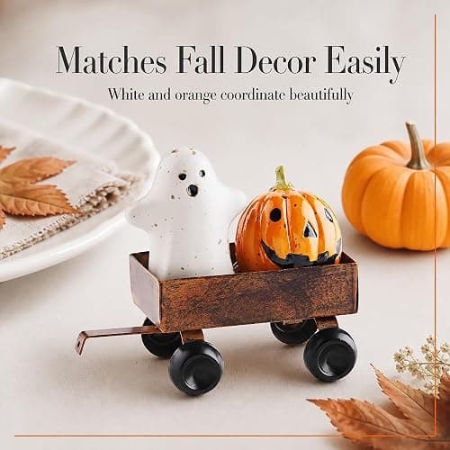 Mud Pie Stoneware Salt and Pepper Set, Halloween, 2" x 2 3/4" thumbnail 4