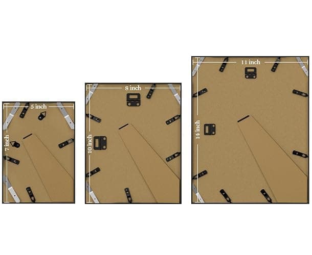 eletecpro Aluminum Gallery Wall Frame Set of 7, Including 1Pc 11x14, 2Pcs 8x10, 4Pcs 5x7 Photo Frames for Wall or Tabletop Display, Multiple Sizes Picture Frames Collage Wall Decor, Black thumbnail 6