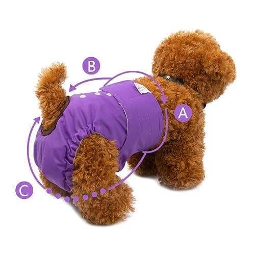 CuteBone Dog Diapers Female Washable Small Medium Large 3 Pack Reusable Doggie Diapers Puppy Period Pants for Doggy Heat Cycle Peeing thumbnail 4