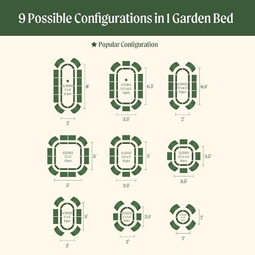 Vego garden Raised Garden Bed Kits, 17" Tall 9 in 1 8ft X 2ft Metal Raised Planter Bed for Vegetables Flowers Ground Planter Box-Modern Gray thumbnail 3