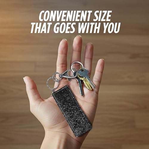 Guard Dog Security Mini Stun Gun Keychain Bling It On, Powerful Stun Gun for Women Self Defense with LED Flashlight, USB Rechargeable, Rhinestone and Compact Design thumbnail 3