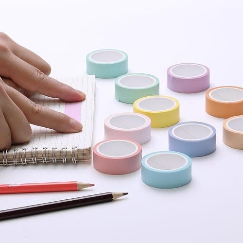 Mr. Pen- Washi Tape Set, 10 Rolls, 5.5 Yards/Roll, Washi Tape for Scrapbook | Arts, Crafts, Journals and Planners, Pastel Harmony thumbnail 8