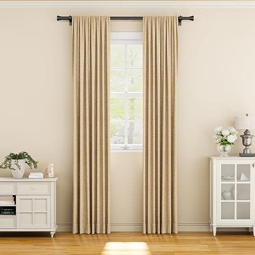 YaFex Curtain Rods 2 Pack 32-58 Inch, Heavy Duty 1 Inch Curtain Rod, Black Short Adjustable Window Treatment Rods, Modern Design, Easy Installation thumbnail 2