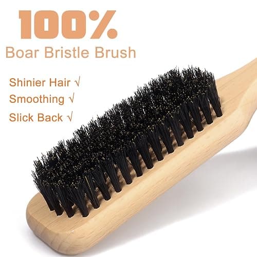 SPRINGSUGAR Slick Back Hair Brush & Hair Wax Stick Set for Slick Back – Boar Bristle Brush for Sleek, Control, Flyaways & Baby Hairs – Wax Stick for Women Sectioning & Parting thumbnail 5