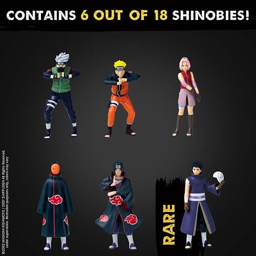 P.M.I. Naruto Shippuden Collectible Mini Figures 6 Pack Deluxe Box | Anime Action Toy Set Featuring Team 7 Ninjas, Akatsuki, Legendary Sannin & Rare Shinobi (Assortment A) thumbnail 3