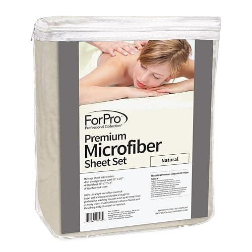ForPro 3ct Microfiber Massage Sheet Set, Natural, Ultra-Light | for Massage & Treatment Tables, Disposable Table Sheets, Spa Bed Sheets, Esthetician Table Linens, Salon & Spa Essentials thumbnail 3