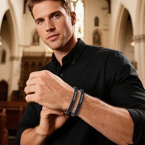 Mikovivi 2pcs God Is First Bracelet, Silicone Bible Verse Bracelets Inspirational Put God First Wristbands Christian Wristbands for Women Men Encouragement Religious Faith Gift thumbnail 7