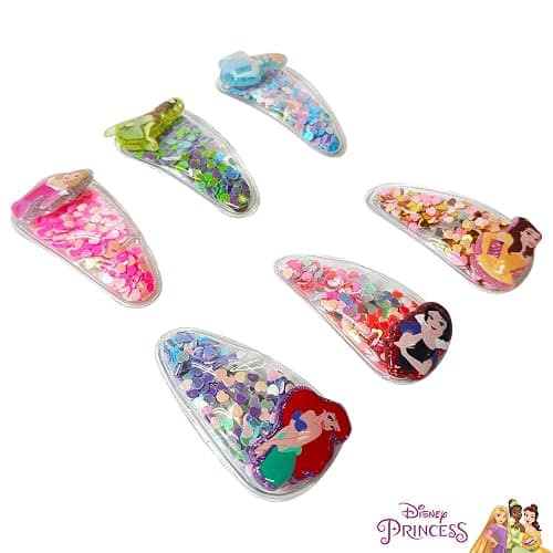 LUV HER Licensed Hair Accessories For Girls, 6pc Cute Hair Clips with Favorite Disney Princess Character Charms, Magical Confetti Hair Clips, Ages 3+ thumbnail 2