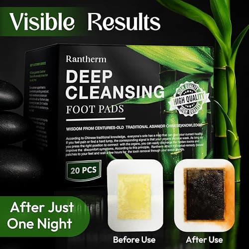 Foot Pads Patches for Deep Cleansing: Bamboo Wood Vinegar Ginger Feet Pads, 14 Packs thumbnail 4