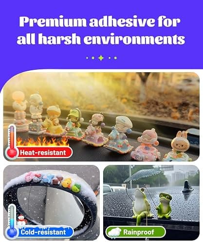 Removable Car Double Sided Glue Sticky Dots, Strong Hold Adhesive Dots for Car Dashboard Decorations, No Residue Transparent Mounting Tape for Auto Accessories 268pcs thumbnail 5