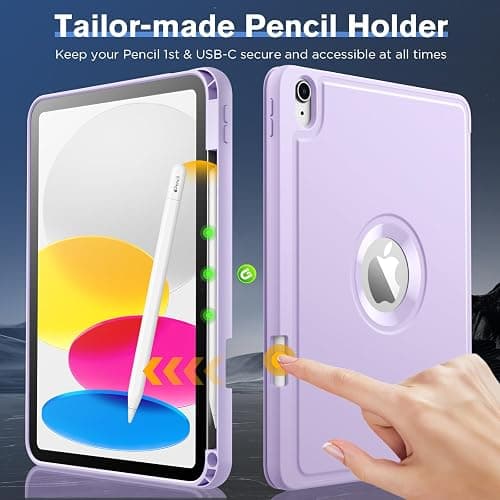 MoKo for iPad (A16) 11th Generation 2025 11-inch/10th Generation 10th 2022 10.9 inch Case with Pencil Holder, Smart Trifold iPad Case with Soft TPU Back Stand Cover, Auto Wake/Sleep, Taro Purple thumbnail 5