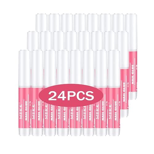 MEKK Nail Glue,Super Strong & Long-Lasting Nail Glue for Acrylic Nails,Press Ons & Nails Tips,Professional Adhesive for Nail Art Supplies,0.07OZ/PCS (24PCS) - Image 1