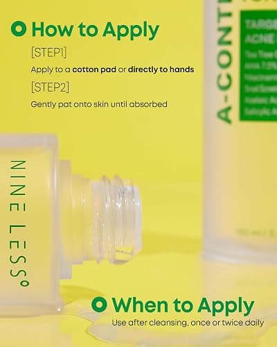 Nineless A-Control Azelaic Acid Toner with AHA & BHA - Pore Refining & Soothing Facial Toner for Acne-Prone Skin - Redness Relief & Dark Spot Corrector, Korean Skincare, 5.07 fl.oz thumbnail 6
