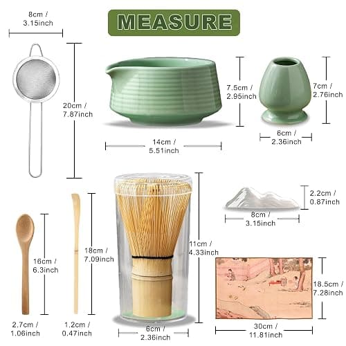 Matcha Whisk Set, Ceramic Matcha Set Includes Matcha Bowl,Chashaku Matcha Scoop thumbnail 2