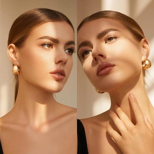 IFKM 36 PC Gold Plated Jewelry Set with 4 Necklace, 11 Bracelet, 7 Ear Cuffs Earring, 14 Knuckle Rings for Women Girls Valentine Anniversary Birthday Friendship Gift thumbnail 2