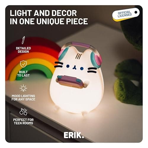 Grupo Erik Pusheen Cat Lamp - Night Light Kids, Kawaii Gifts, Merchandise | USB / Battery Lamp, Night Lamp Bedside, Mood Lighting, Nightlight, Mood Light | Kawaii Room Decor, Stuff, Gamer Merch thumbnail 4