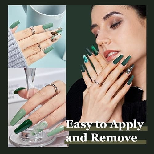 Modelones Blue Green Gel Nail Polish - 6 Colors Misty Gray Dark Green Glitter Gel Polish Kit Sage Green Baby Blue Nail Gel Polish Soak Off UV Gel Nail Lamp Gel Nail Kit DIY Home Nails Manicure Gifts thumbnail 6
