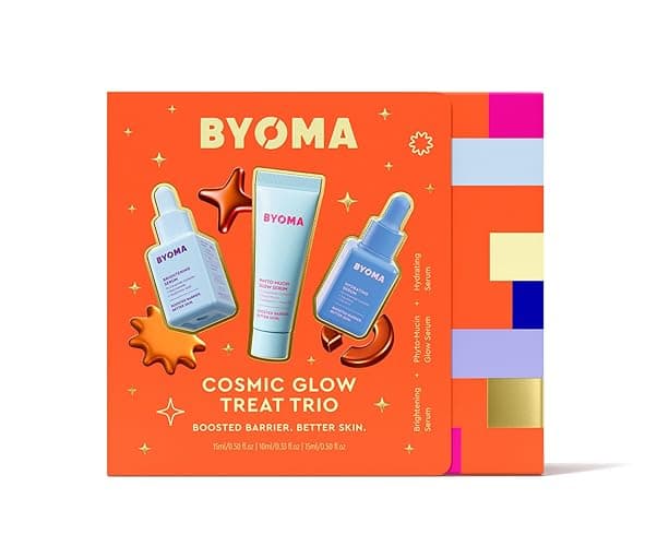BYOMA Cosmic Glow Treat Trio - 15ml Brightening & Hydrating Mini Serums + 10ml Mini Phyto-Mucin Glow Serum, Lightweight, Non-Sticky Formula, Vegan - Image 1
