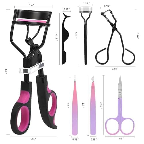 Eyelash Curler, MODUSKYE 7 in 1 Eyelashes Curler Eyebrow Tool with Replacement Refill Pads, Partial Lash Curler Eyes Makeup Tools Women Natural Lashes thumbnail 8