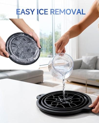 Face Bowl for Ice with Built-in Ice Tray – Collapsible Silicone Facial Ice Bath Bowl for Cold Plunge Therapy, Skin Tightening & Acne Relief – Portable Spa Tool for Home & Travel(Black) thumbnail 8