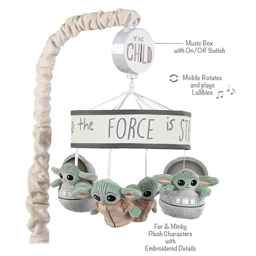 Lambs & Ivy Star Wars The Child/Baby Yoda Musical Baby Crib Mobile Soother Toy thumbnail 4