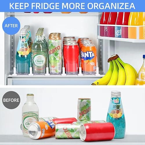 GlintFy Drink Organizer for Fridge,Soda Can Dispenser for Refrigerator,Upgraded 5 Row Fridge Drink Organize,Drink Pusher for Fridge,Automatic Refrigerator Drink Organize for Fridge Holds up to 25 Cans thumbnail 9