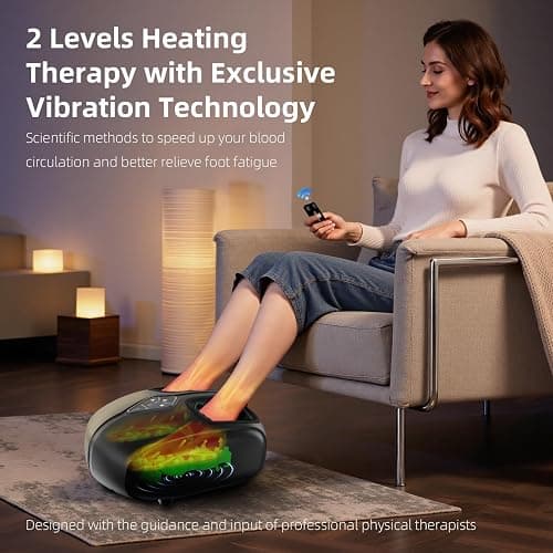 ALLYOUGER Shiatsu Foot Massager with Heat,Vibration,Air Compression and Deep Kneading for Plantar Fasciitis, Neuropathy,Improve Foot Wellness,Gifts for Women & Men（Black） thumbnail 4
