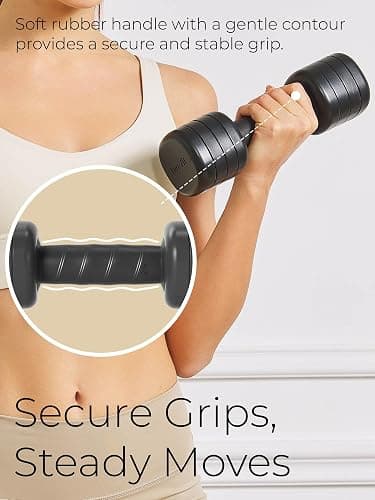 kure.fit Adjustable Dumbbell Set｜2LB 3LB 4LB 5LB Light Hand Weights for Women｜One-Twist Weight Adjustment｜Non-Slip Curved Grip Handle｜Free Weights for Home Gym, Rehab, Pilates, Yoga, Strength Training thumbnail 6