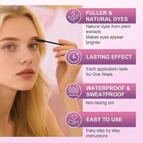 Eyelash & Eyebrow Color Kit, Professional Instant Lash & Brow Color Kit, Easy to Use with Natural Results, DIY Hair Coloring Eye Brow & Eye Lash Set for Beginner Salon Beauty 7ml (Coffee/Dark Brown) thumbnail 4