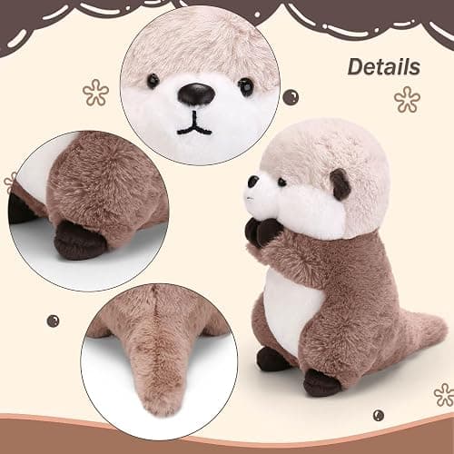 Riuhot Cute Otter Plush Soft Plushie Toy Stuffed Animal Birthday Gift for Kids Children Girls Boys 9.8 Inch Sea Otter Stuffed Animals thumbnail 5