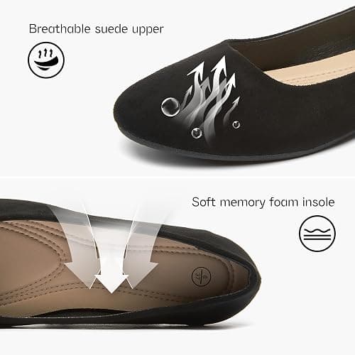 Shupua Flats for Women Round Toe Flat Shoes Dressy Black Ballet Flats Comfortable Womens Dress Shoes Ballerina Flats for Work thumbnail 6