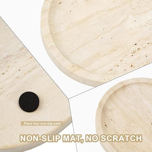 Koville Italian Travertine Tray, 12"x6" Vanity Decorative Marble Tray for Countertop, Catchall Tray for Perfume, Candles, Jewelry Dish Tray thumbnail 5