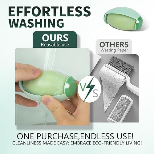 Reusable Lint Roller for Pet Hair Extra Sticky Mini Lint Roller Travel Size, Washable Portable Lint Remover for Clothes, Couch, ForestGreen-MediumAquamarine, 2.559in*3.94in thumbnail 3