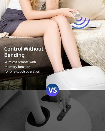 Foot Massager with 2 Level Heat, 3 Level Air Compression & Vibration, Deep Kneading Shiatsu, Remote Control & Timer for Pain Relief, Neuropathy, Plantar Fasciitis, Comfort for Long Stand & Fitness thumbnail 5