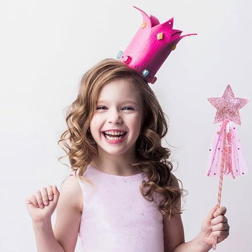 ALVOGIMOR 2 Pack Glitter Star Wand,Princess Costume Angel Role Play Stick Props for Birthday, Halloween, Christmas Party (Pink Blue, 12 inch) thumbnail 2