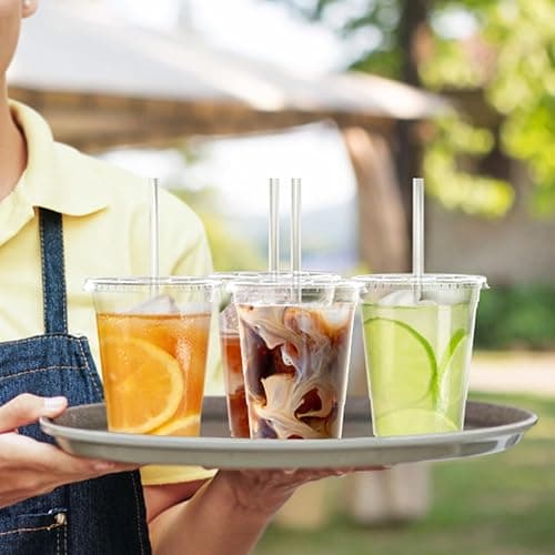 Dealusy 100 Pack - 16 oz Clear Plastic Cups with Lids and Straws, Sturdy & Food Safe Iced Coffee Cups with lids, Disposable Plastic Smoothie Cups for Cold Drinks thumbnail 7