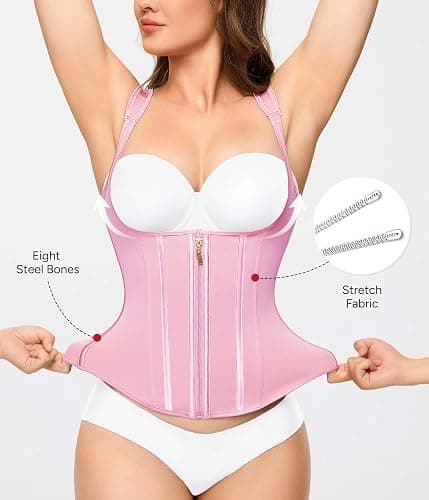 Nebility Waist Trainer for Women Corset Shapewear Tummy Control Faja Body Shaper Waist Cincher with Adjustable Strap thumbnail 3