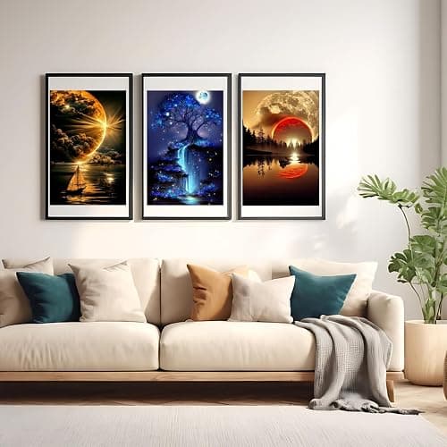 12 Pack Diamond Art Kits for Adults, Sunset Landscape 5D Diamond Painting for Adult Beginners,DIY Full Drill Round Gem Painting Dot Art Sets,Home Wall Decor 9.8x13.8 Inch thumbnail 5