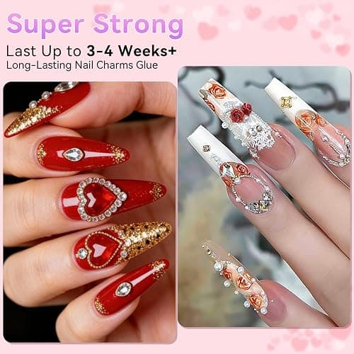Makartt Rhinestone Glue for Nails: Super Strong Gel Nail Glue for Nail Charms Gems Decorations, 3D Gel Nail Art Bling Jewel Diamonds for Salon & DIY Manicure, 30ML UV Lamp Cured Need Beauty Gifts thumbnail 2