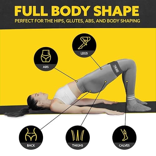 Tribe Lifting Fabric Resistance Bands for Glutes & Legs | 5 Fabric Workout Bands Set | Thick Booty Bands for Squats, Lunges, Hip Training, Physical Therapy & Home Workouts thumbnail 4