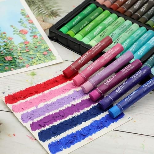 Mont Marte Extra Soft Oil Pastels Vibrant Hues Premium 120pc, Assorted Bright Colors, Vibrant, Buttery, Versatile Art Pastels for Blending, Layering & Shading, Art, Craft, Coloring and Sketching thumbnail 2