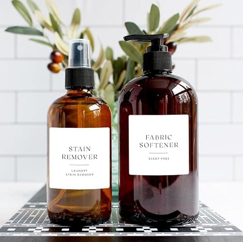 ThreeKin Collective Laundry & Home Organization Labels - 30 Waterproof & Reusable Stickers for Bottles, Jars, Containers | Easy Apply, Matte Minimalist Design | Dishwasher Safe, BPA-Free | USA-Owned thumbnail 2