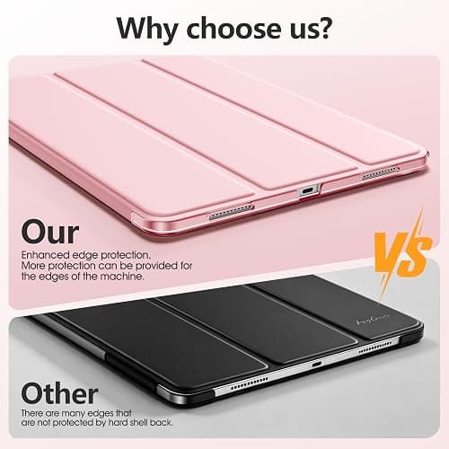 Mastten for iPad Air 13 Inch Case M4/M3/M2(2026/2025/2024), Pink | Slim Trifold Stand Protective Cover with Translucent Hard Back for iPad Air 13 Case, Support Touch ID, Auto Wake/Sleep thumbnail 7