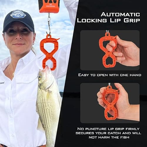 KastKing Fish Scale, WideView Floating Waterproof Digital Scale, 2.5” Large LCD Display, 110lb Capacity, Multi-Mode Pound/Ounces & Kilograms, Stores up to 9 Weights, Fishing Gifts for Men thumbnail 4