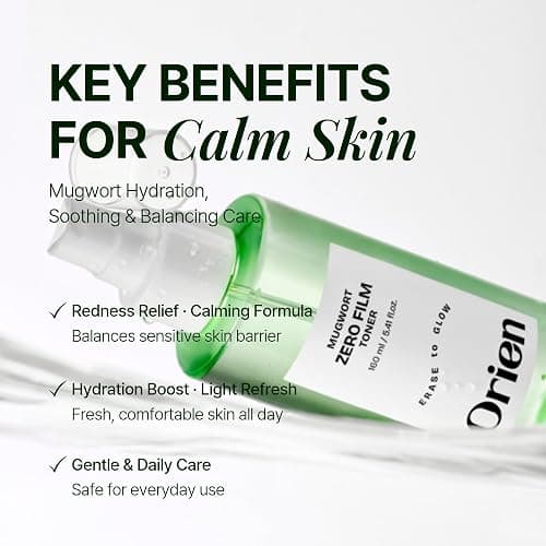 Orien Mugwort Zero Film Toner 5.41 fl.oz. 160ml ㅣpH5.5 Calming, Soothing, Hydrating Spray Toner thumbnail 3