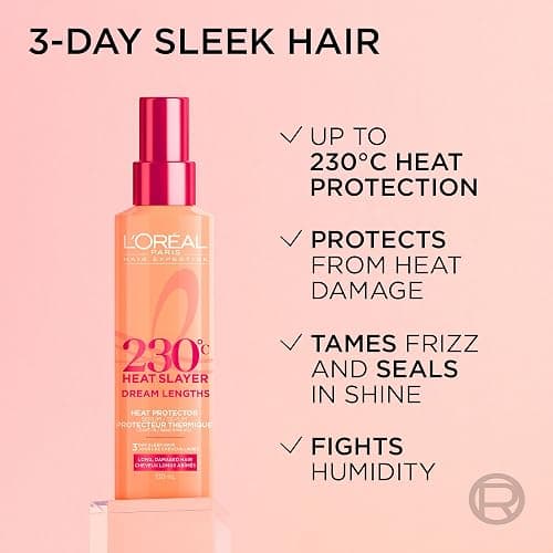 L'Oréal Paris Hair Expertise Dream Lengths Heat Slayer Hair Treatment, Heat Protectant Spray for Hair, Leave-In Against Frizz, 130ml (Packaging May Vary) thumbnail 4