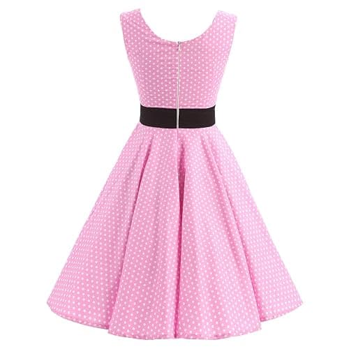 50's Retro Cocktail Summer Tea Dress Women's Rock Floral Polka Dot Dress Swing Party Dress thumbnail 2